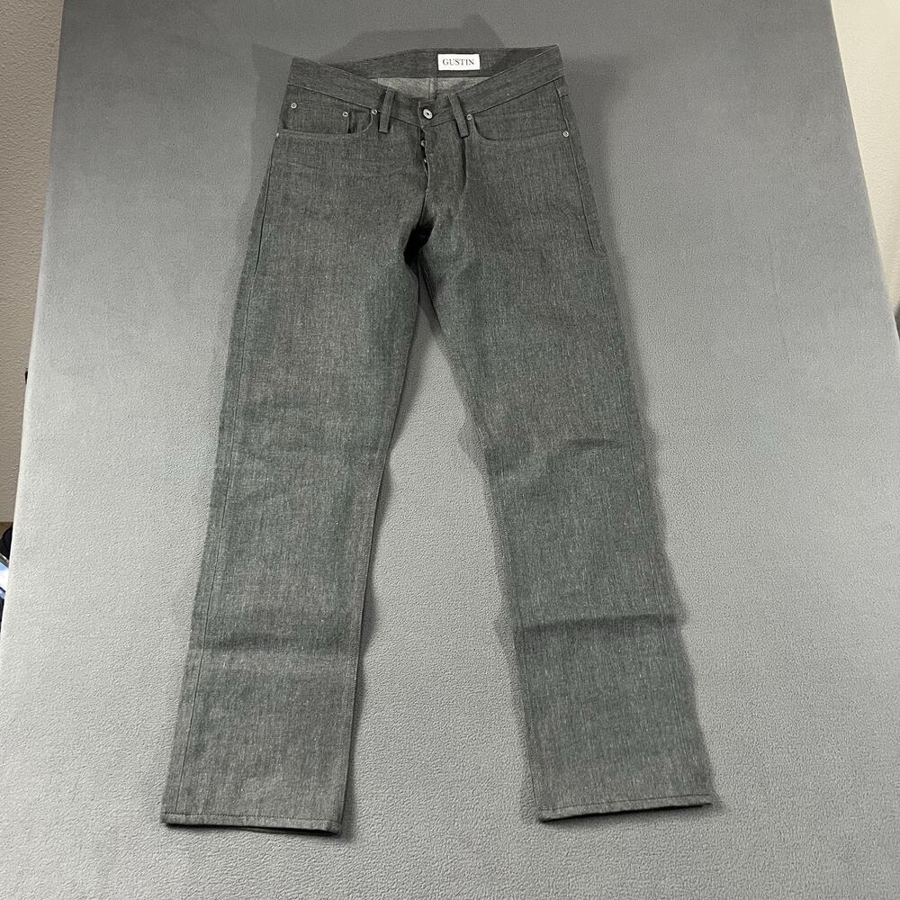 Gustin Jeans Mens Size 32x32 Gray Straight Fit Selvedge Casual Denim Preppy
